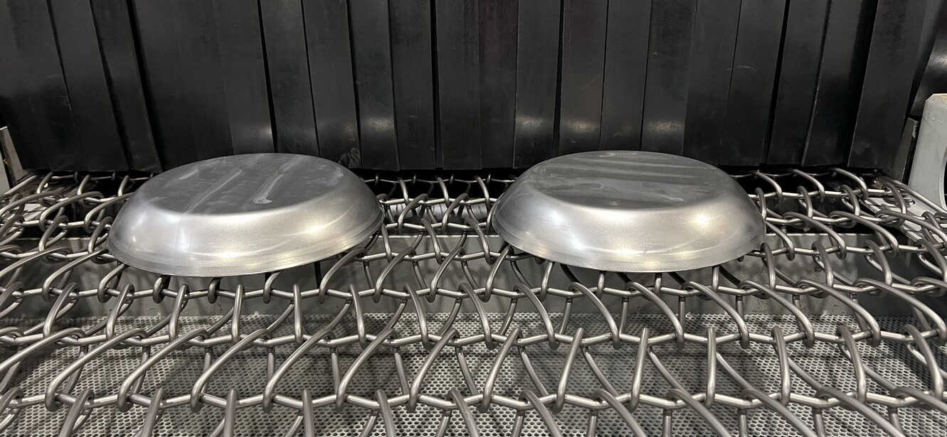 OMSG has manufactured a wire mesh belt shot blasting machine equipped with 8 turbines