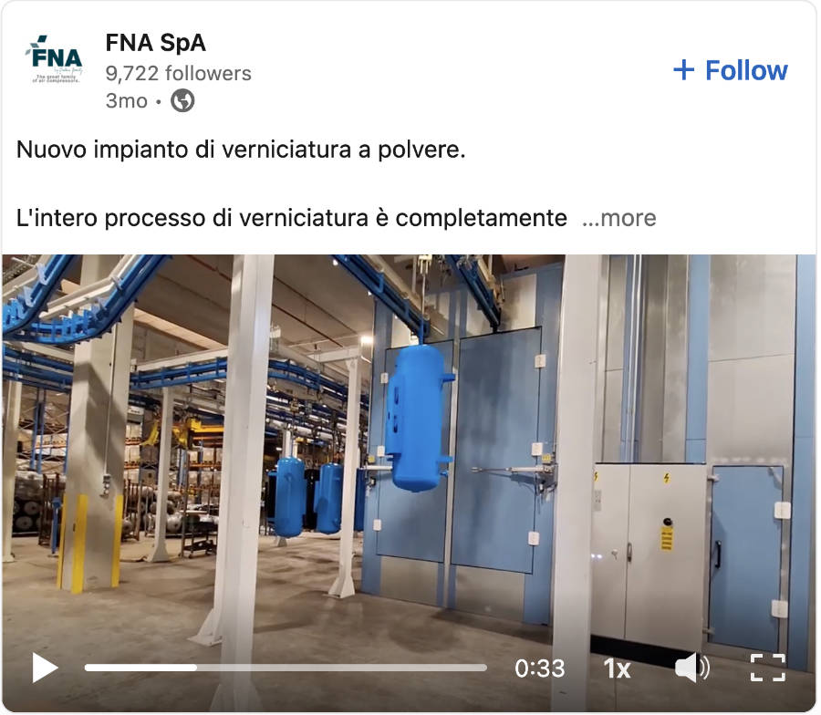 new painting line installed in FNA