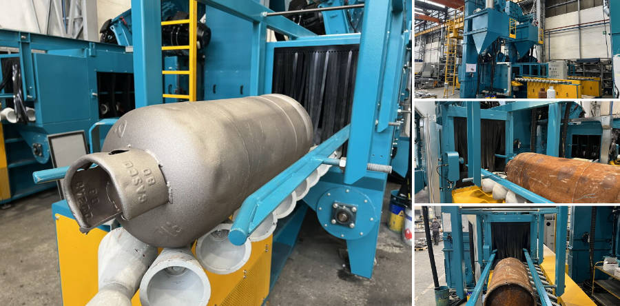 diabolo-roller conveyor shot blast machines 